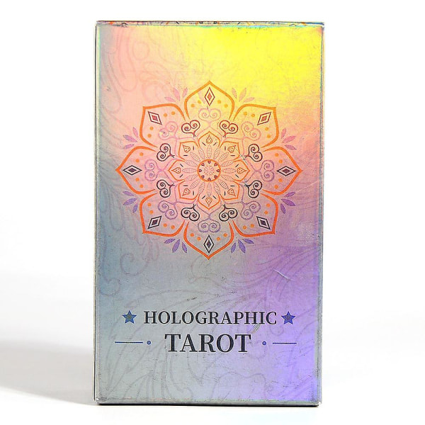 Holografiska tarotdäck Flash-kort Spådomsspådom Oracle-kort Familjefest Fritid Bordsspel med zdq