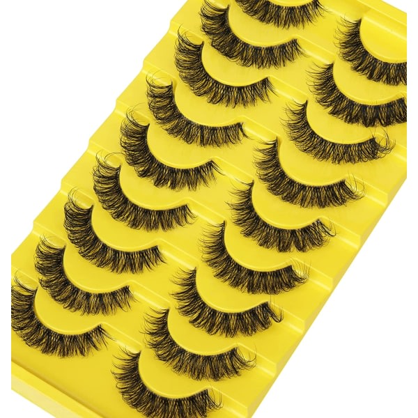 Russiske Strip Lashes D Curl Naturlig Look Faux Mink Fransar