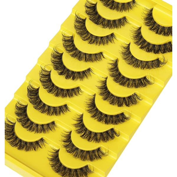 Ryska Strip Lashes D Curl Naturlig Look Faux Mink Fransar