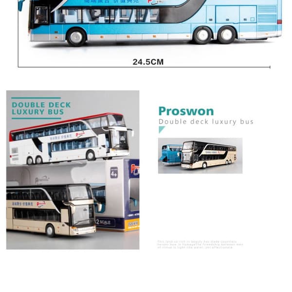 Legering Bussmodell Dubbel Sightseeing Buss GULD gold