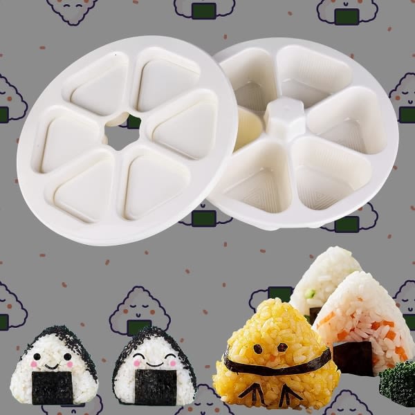 CDQ Sushi Maker Onigiri Form Bento Form Sushi Maker for Restauranter, Hjem, Kontor, Camping (Hvit)