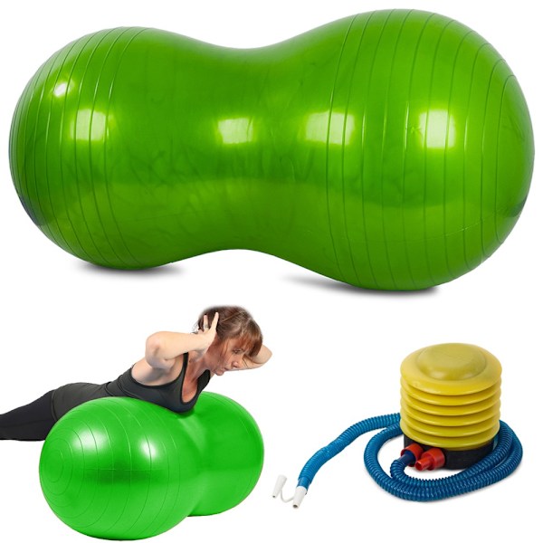 Gymnastikbold / Pilatesbold med Pumpe - Jordnød Green Grön