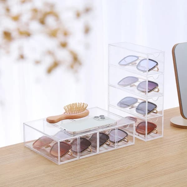 Multilayer Desktop Drawer for Glasses and Sunglasses Storage