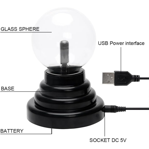 Plasma pallo / Plasmalamppu / Plasmalamppu, Plasma Electric Nebula Lightning Ball, Kosketusherkkä, Sopii juhliin, Kotiin