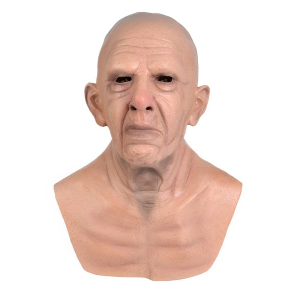 Skallig gammal man Mask Simulering Huvudbonader Cosplay Halloween Fest