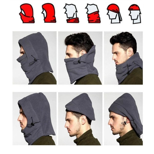 Huva luva Balaklava PUNAINEN Kasvomask fleece hattu hiihtomaski