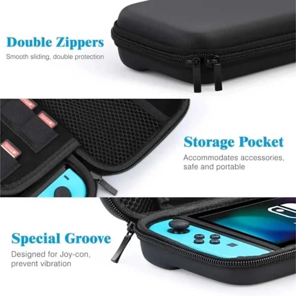 Hardt etui for Nintendo Switch/Switch OLED Kompatibel Svart