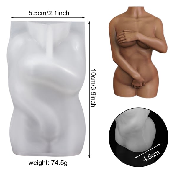 2 st 3D Body Shape Form Armygrön One Size