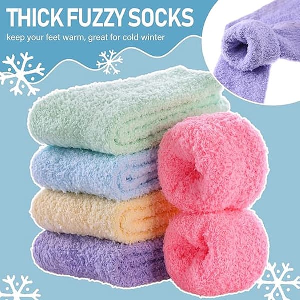 Fluffy Non-Slip Indoor Socks, Super Soft and Warm for Winter - Keeps Feet Warm
