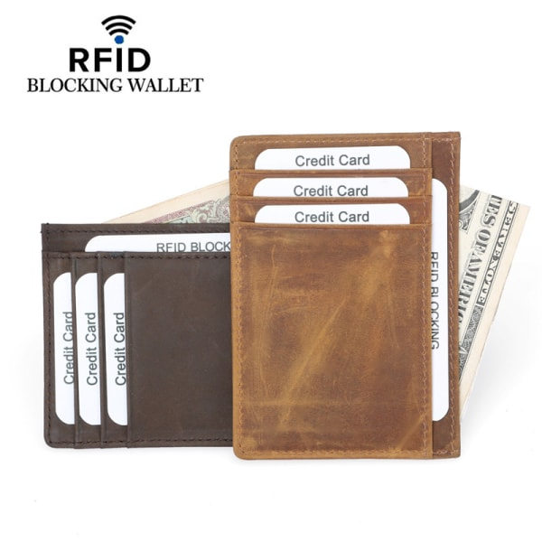 RFID-korthållare Retro kreditkortshållare Korthållare brun