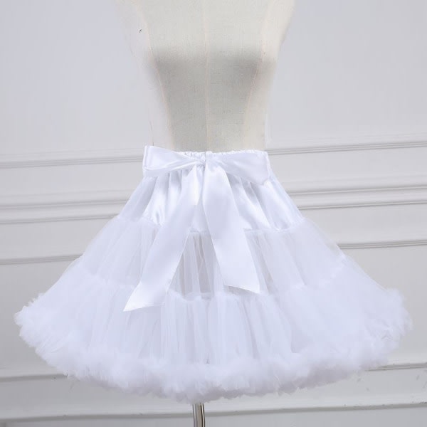 Kvinners underskjørt Lolita Tutu skjørt Underskjørt Kort Krinolineskjørt Hvit one size