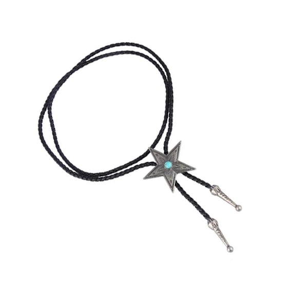 1/2/5 Svart PU-läder Western Cowboy Rodeo Bolo Tie Bola Antik Silver 104cm Antique Silver 104cm 1Set
