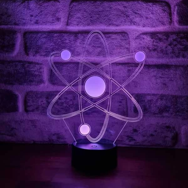 Vitenskap Kjemiker Atom 3D Illusjon Nattlys Akryl Lys 3