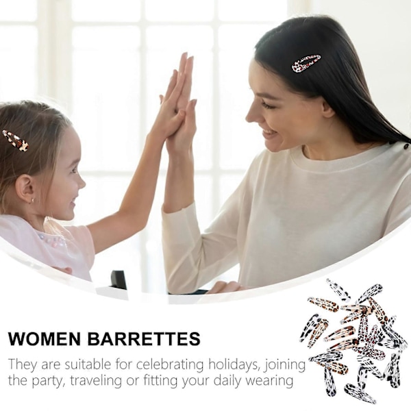 24 stk Kvinner Jenter Mote Leopard Snap Barrettes Hårspenner BB Hårnål Sideklips