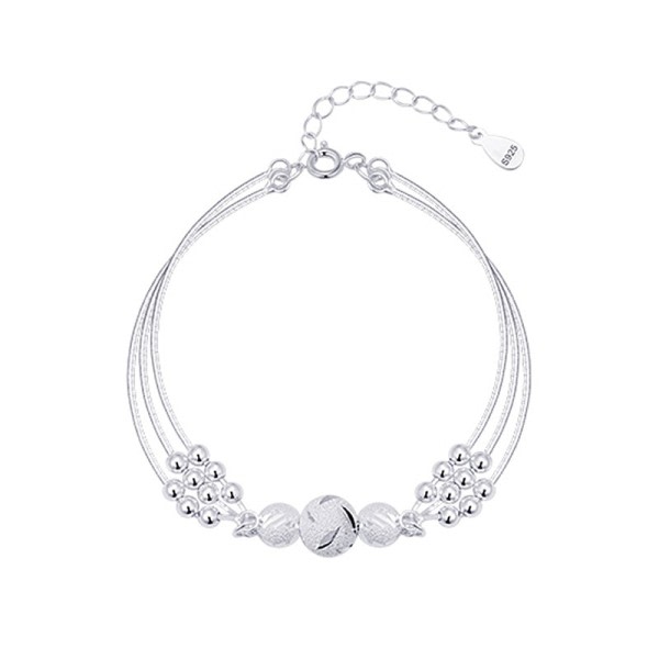 Mode Silverpläterad Rund pärla Charm armbind For Kvinder Flickor zdq