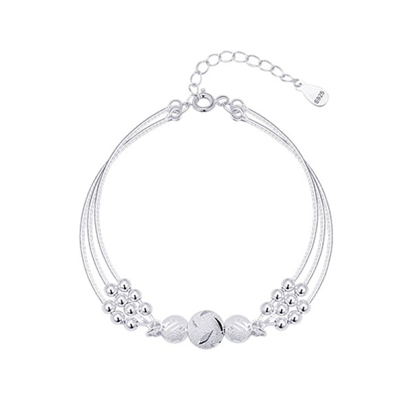 Mode Sølvbelagt Rund Perle Charm Armbånd For Kvinner Jenter zdq