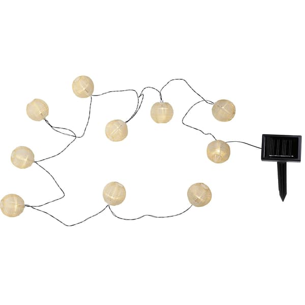 Solcelle lyskæde Beige risbolle 10 LED varm hvid