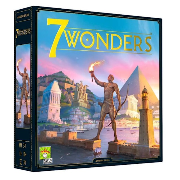 7 Wonders Brettspill Basisspill for Familien (Ny Utgave) | Sivilisasjons- og Strategispill for Voksne Spillkveld 3-7 Spillere 10+