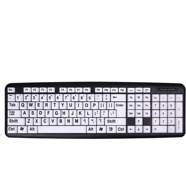 Stort trykk tastatur Kabeltilkoblede store bokstavstaster Tastatur USB-tastatur for svaksynte