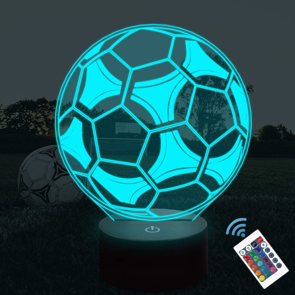 Barn 3D fodboldlampe Fodbold Natlys Optisk Illusion La