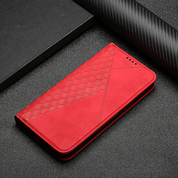 Kompatibel med Iphone 12 Case Premium Cover Magnetisk Läder Folio Etui Coque - Röd null ingen