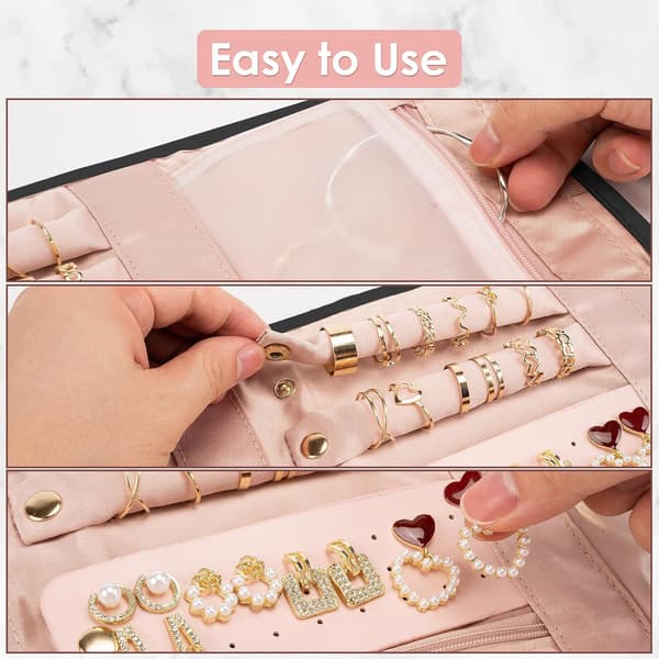 Rejsesmykkeorganizer - Sammenfoldelig - 43 x 23 cm - Sort