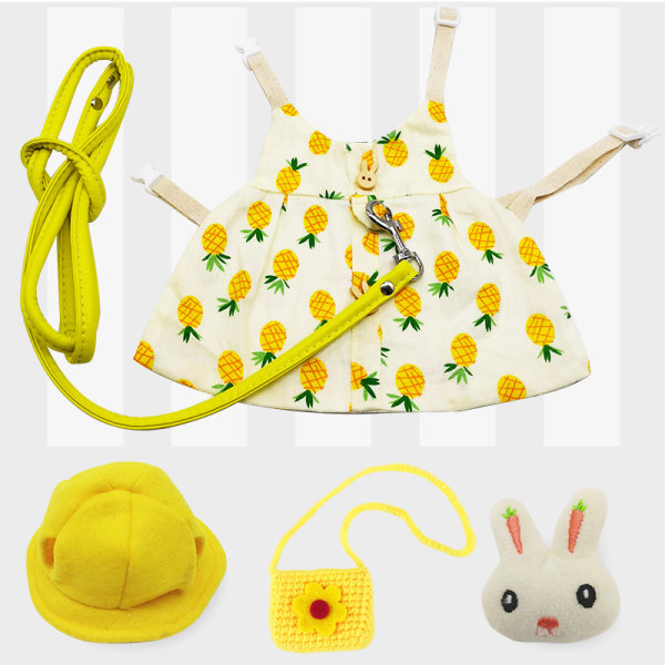 Sällskapsdjur Kanin Kläder Kanin Katt Lop Kanin Dekorasjoner Kostymer Resebilder Golden Pineapple Full Set (M) CDQ