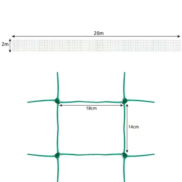 Vækstnet / Støttenet til Planter - 2x20m 450
