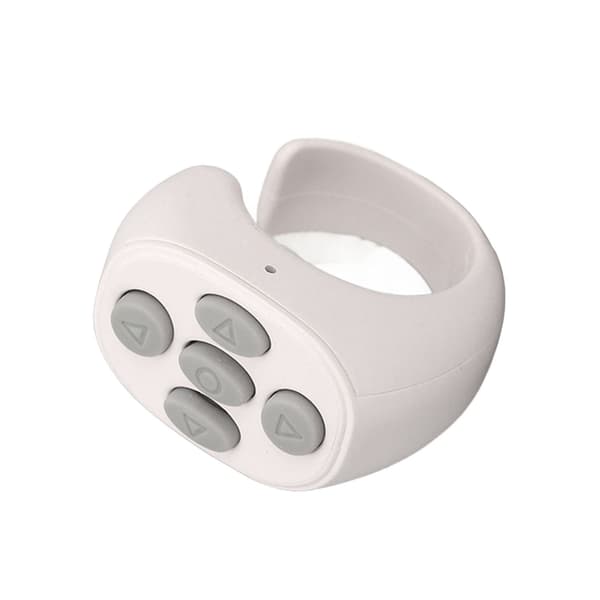 Smart Ring Kontroller Bluetooth 5.3 Trådløs Fjernkontroll Sidevender for Tik Tok Elektronisk Bok Hvit