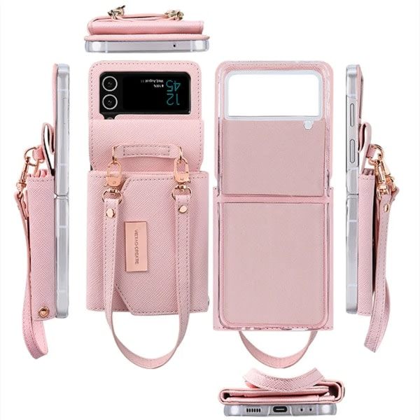 Etui til Samsung Galaxy Z Flip 4 - med kortholdere og rem