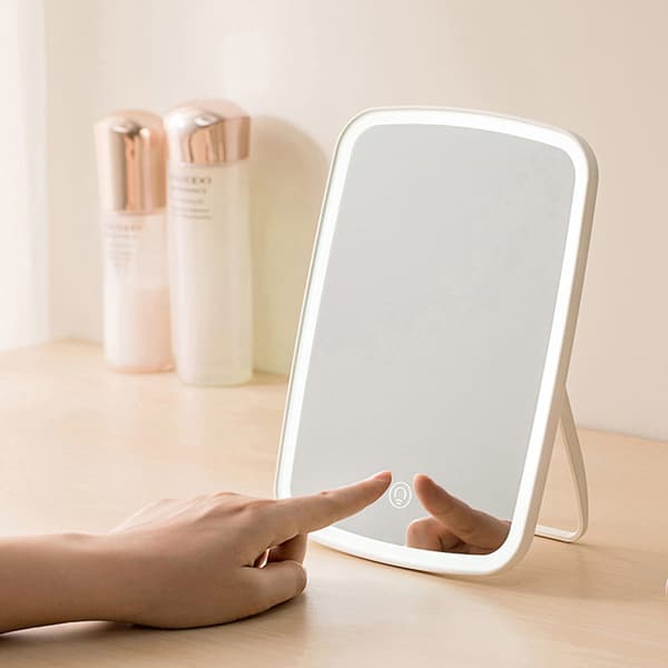 Bordsspejl med LED-belysning