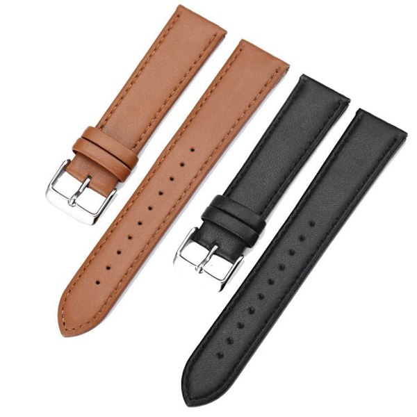 Stilsäkert Hållbart Klockarmband i PU-Läder Brun Brun 14MM