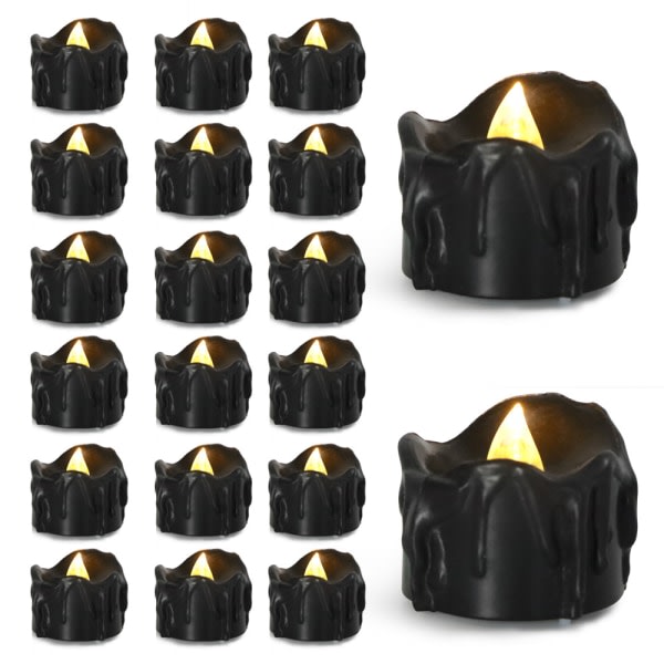 CDQ 20-pack svarta tårar elektroniska ljusljus Creative CR2032 Plast LED glödande ljus Bröllopsljus (varma vita blinkande ljus)