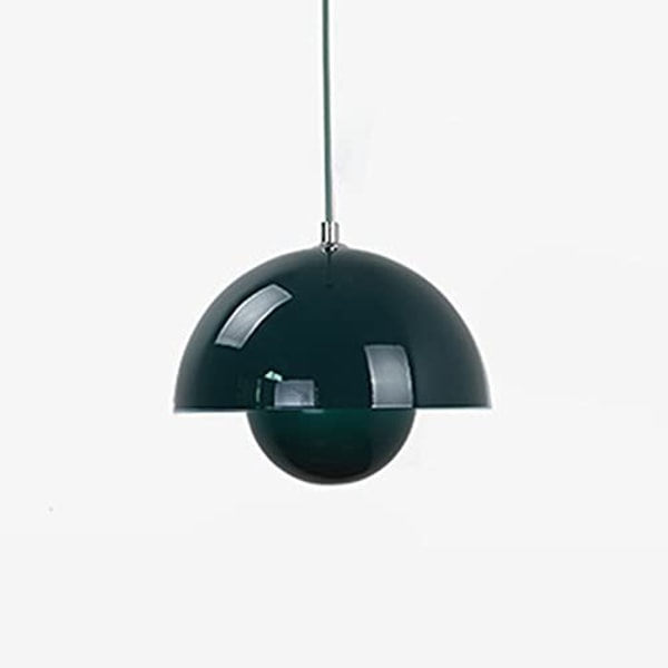 CraftThink LED-pendelbelysning, kuleformet innfelt Flushmount Light Modernism Metallhengende Hengelampe for stue Soverom Spisestue R Grønn 10 tommer