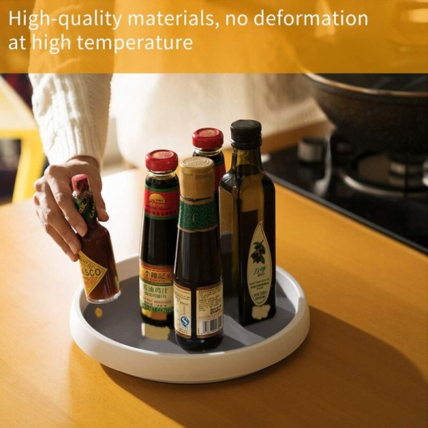 CDQ 1 paket med kryddskiva kryddskåp kryddhylla roterande kryddställ cirkulär bricka lämplig för kök, kylskåp, skåp, bord (1 x 25 cm)
