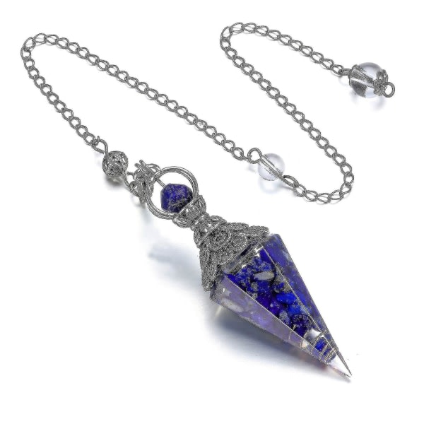 Chakra Crystal Pendel Sekskantet Reiki Healing Crystal Points Ädelsten Dowsing Pendel for spådom Scrying Wicca Lapis Lazuli