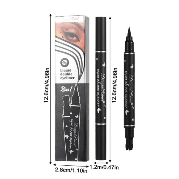 2ST Winged Eyeliner Stamp Black Seal Eyeliner Pen 03 03 03