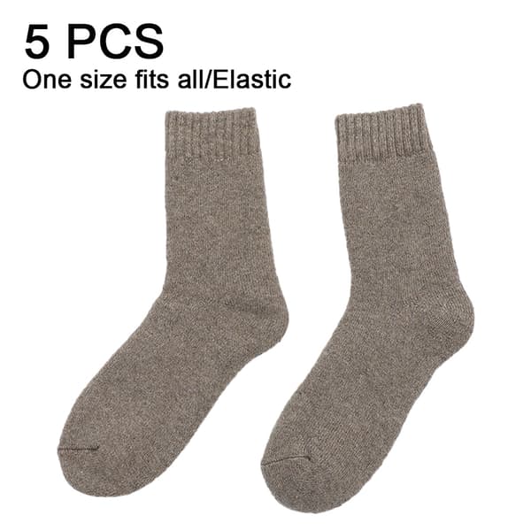 5-pack tjocka ullstrumpor, varma vinterstrumpor för vandring