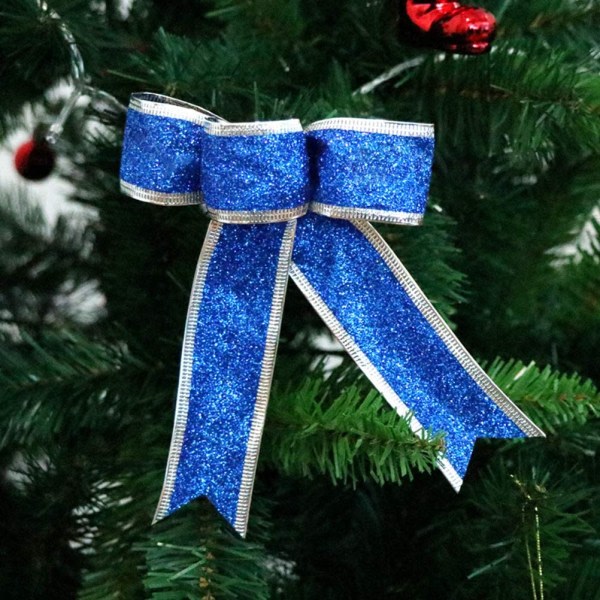 CDQ 5 st julglittrande bandbågepresent (blå)