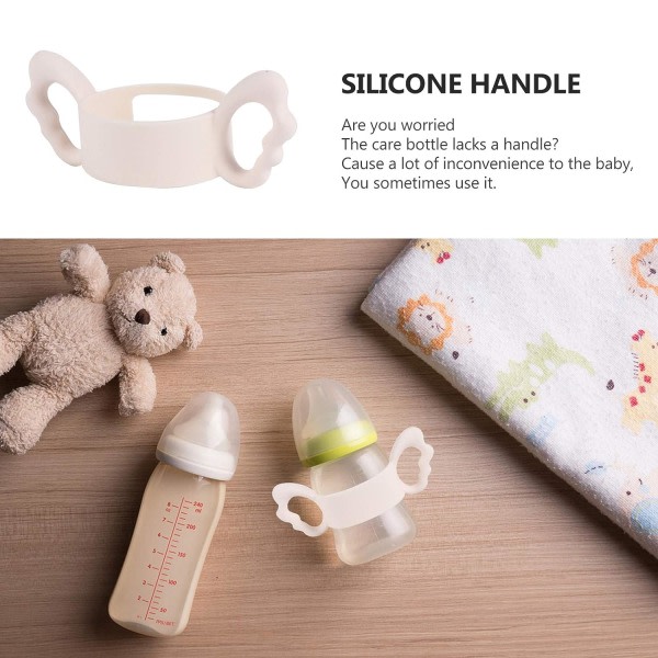 CDQ Baby Silikon Nappflaskhållare Handtag 6 cm (beige)