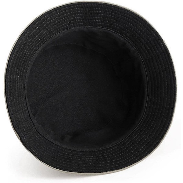 Sød bucket hat strand fiskerhatte til kvinder, vendbar dobbeltsidet slid Smiley Black White