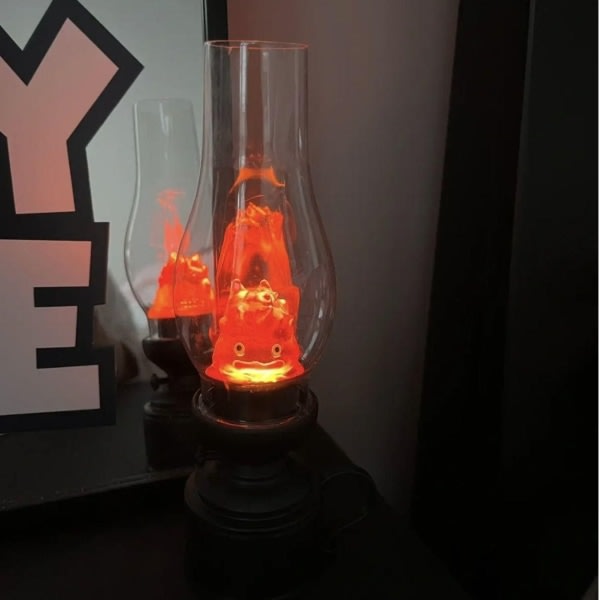 Casifer Nattljus Tecknad Anime Flame Dekorativ lampe Howl'S Moving Castle Fotogenljus Atmosfärlampa Hem