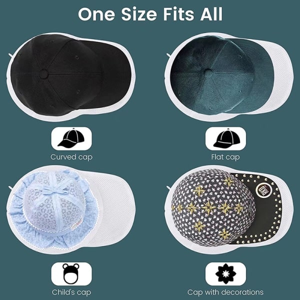 Uusi astianpesukone Hat Wash Protector Baseball Hat Washer Baseball White 1PC
