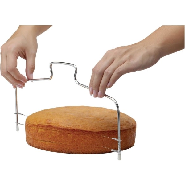 CDQ dobbelt lager 304 tårtskärare i rostfritt stål tangent slitsning justerbar tjocklek bakverktøy
