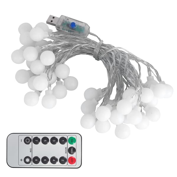 40LED Globe Kugle Lys String 6M USB Dekorativ Hængende Lys med 8-Tilstande til Indendørs Udendørs Varmt Lys