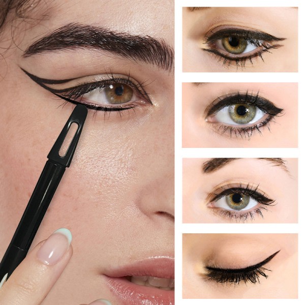 CDQ Eyeliner Gel No-Skip Eyeliner Silikon Guide Tool Eyeliner Brush Blå endast borste