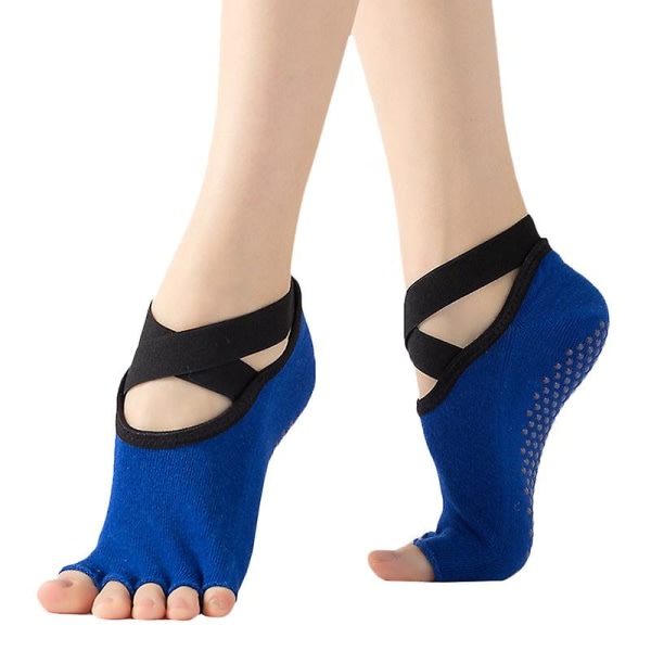 Naisten liukumattomat fitness-sukat Sky Blue 5 paria
