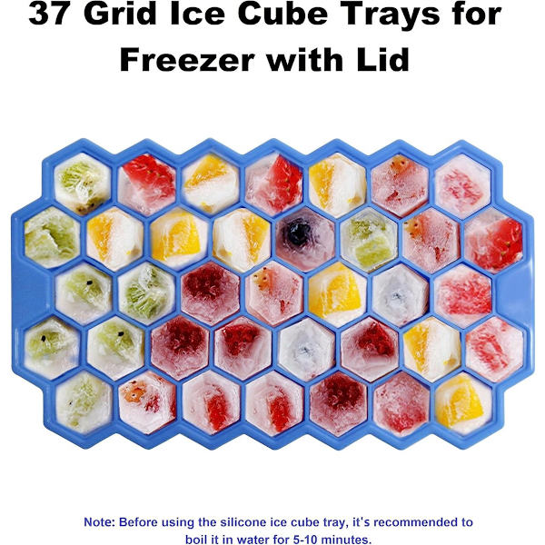 Ice Cubes - Ice Cube Tray - with - Lid - Ice Cube Mold - Ice Cube Makers - Silicone Ice Cube Molds - Kitchen Accessories - Ice Molds