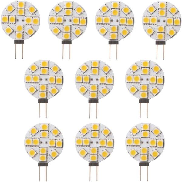 10x G4 LED-pære Ikke-dimbar varm hvit 2700K DC 12V erstatning