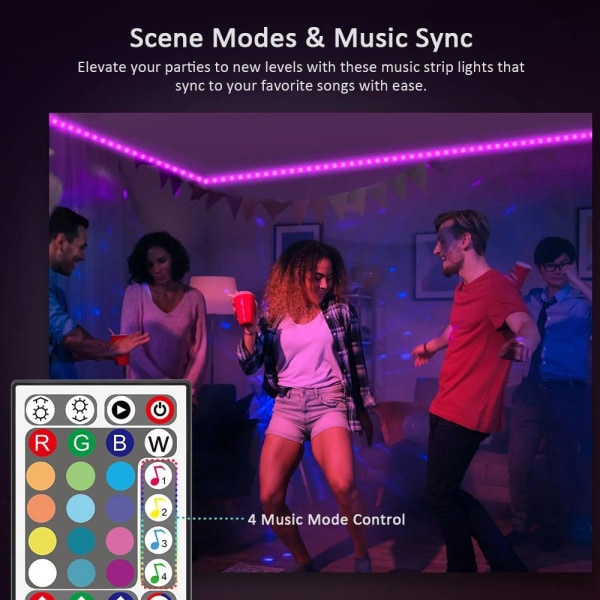 RGB 20m LED-slinga RGB5050 Musik Synk LED-remsa MultiColor ColorRGB 20m 5050 LED-remsa